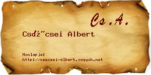 Csécsei Albert névjegykártya
