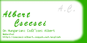 albert csecsei business card